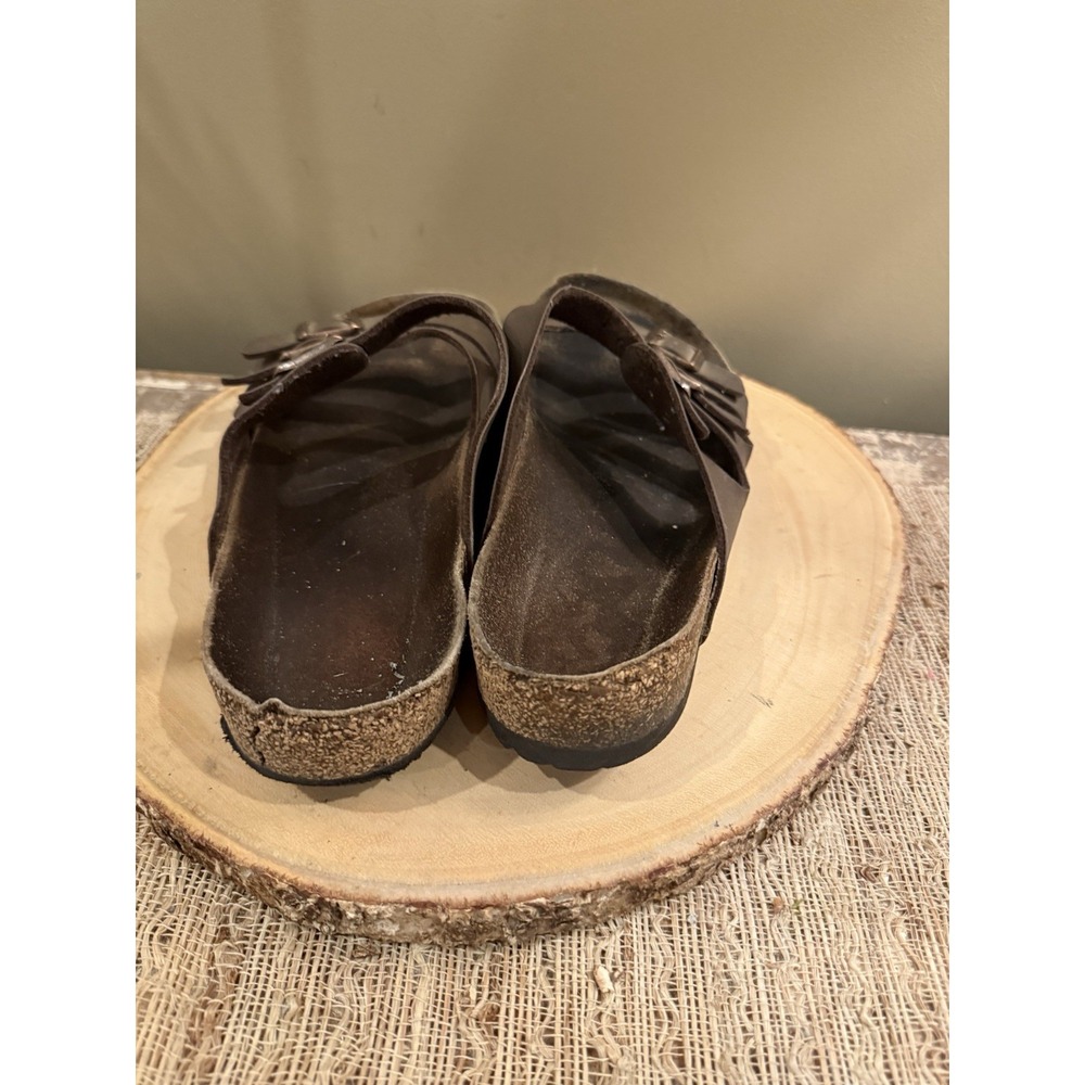 Birkenstock Florida Sandals Women's Sz- 10 Brown 3 Buckle Leather Slip‎ Shoes - Picture 10 of 11